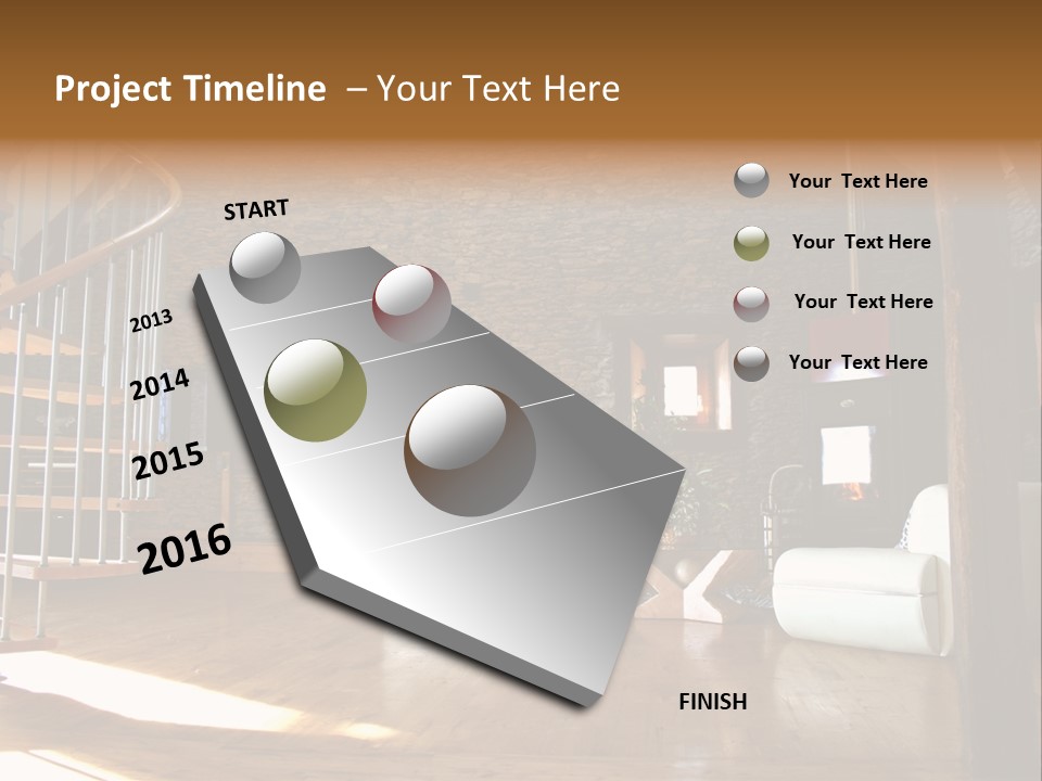 View Of Living Room With Fireplace And Old Stone Wall And Modern Television PowerPoint Template