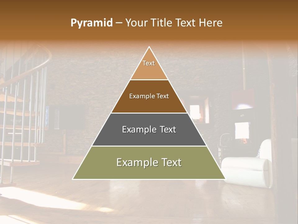 View Of Living Room With Fireplace And Old Stone Wall And Modern Television PowerPoint Template