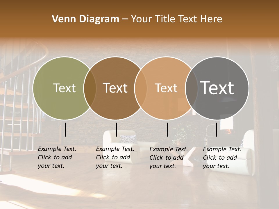 View Of Living Room With Fireplace And Old Stone Wall And Modern Television PowerPoint Template