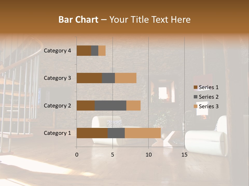 View Of Living Room With Fireplace And Old Stone Wall And Modern Television PowerPoint Template