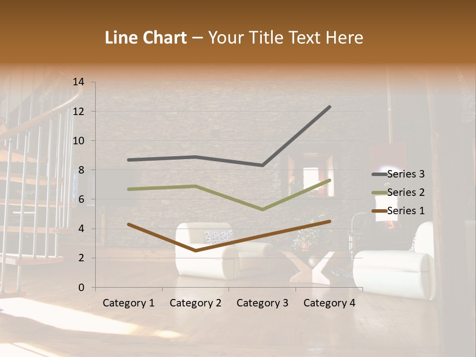View Of Living Room With Fireplace And Old Stone Wall And Modern Television PowerPoint Template