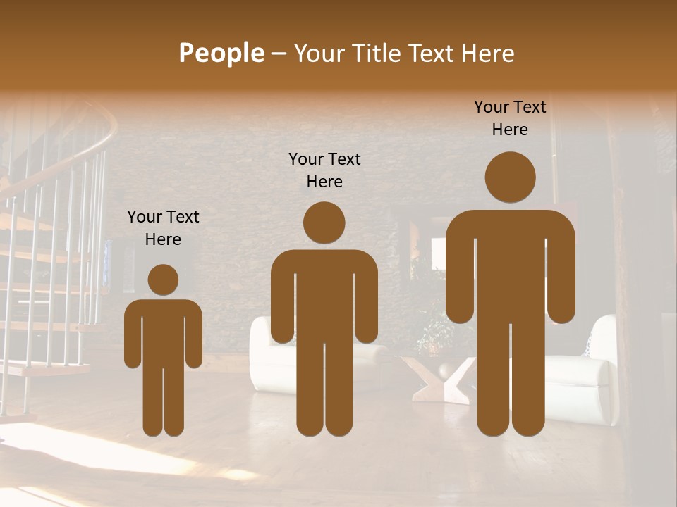 View Of Living Room With Fireplace And Old Stone Wall And Modern Television PowerPoint Template