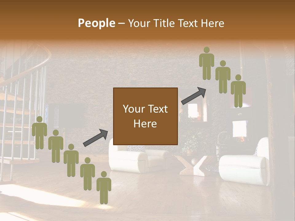 View Of Living Room With Fireplace And Old Stone Wall And Modern Television PowerPoint Template