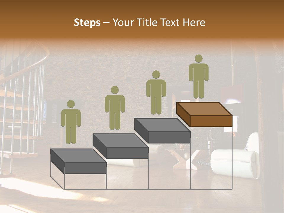 View Of Living Room With Fireplace And Old Stone Wall And Modern Television PowerPoint Template