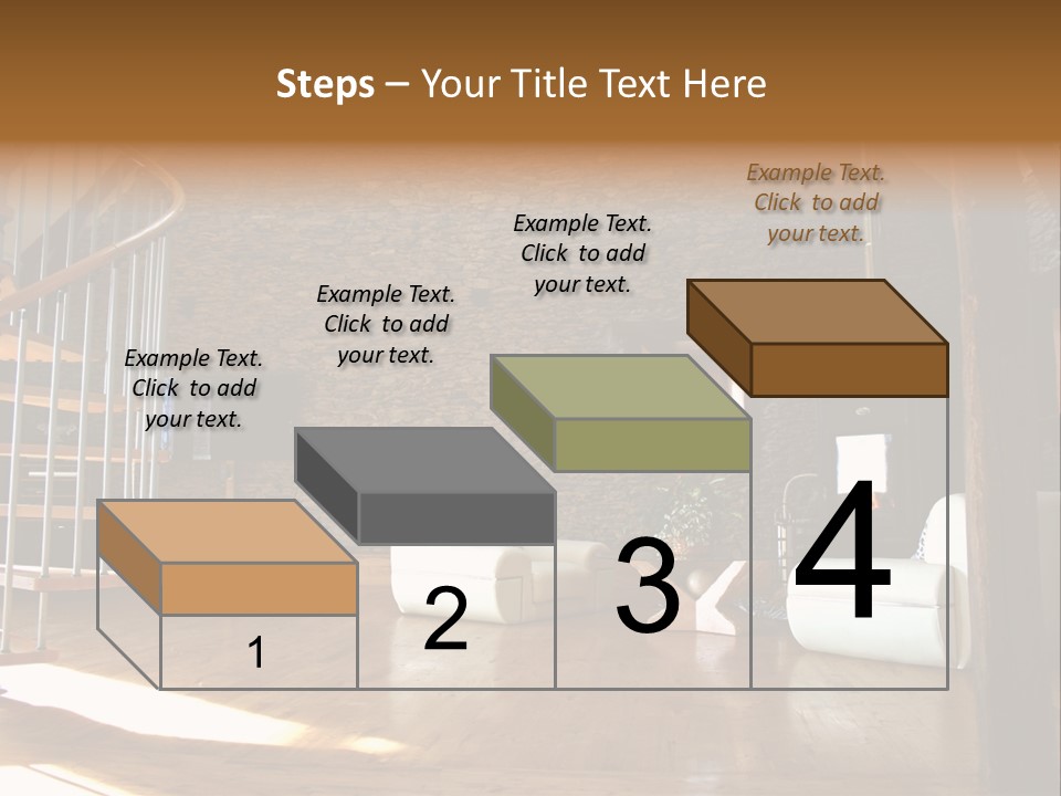 View Of Living Room With Fireplace And Old Stone Wall And Modern Television PowerPoint Template