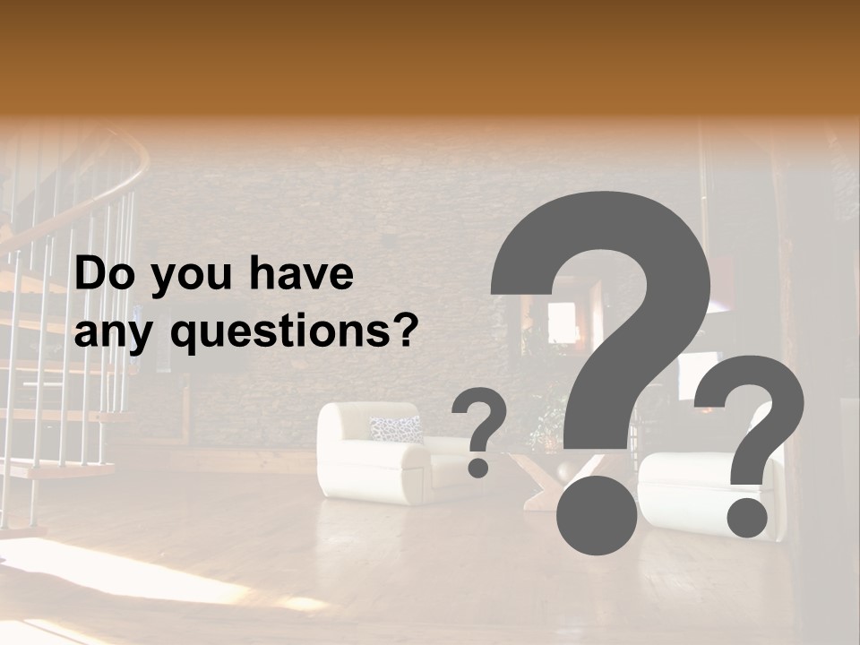 View Of Living Room With Fireplace And Old Stone Wall And Modern Television PowerPoint Template