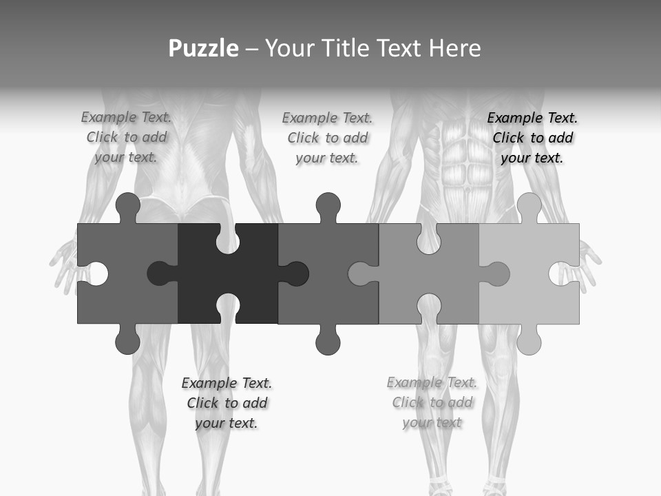 Male Muscles - Pencil Drawing Style - 3D Render - Special Shaders Were Used During The Rendering Process To Create The Appearance Of A Pencil Drawing. PowerPoint Template