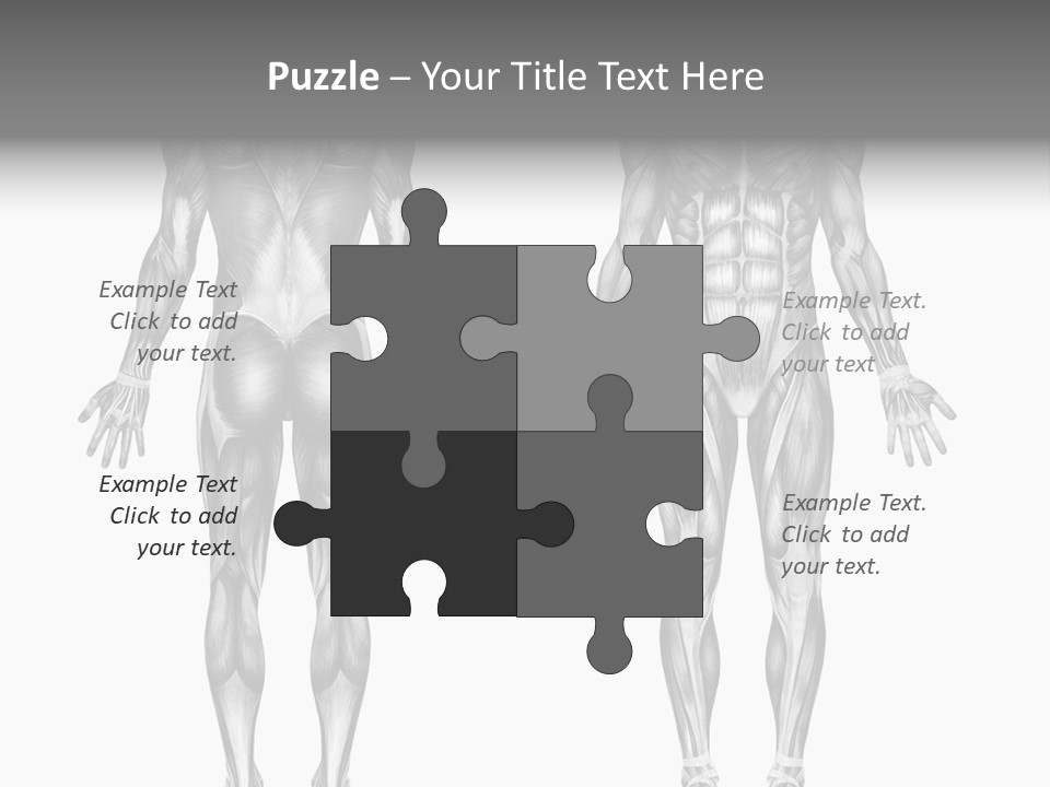 Male Muscles - Pencil Drawing Style - 3D Render - Special Shaders Were Used During The Rendering Process To Create The Appearance Of A Pencil Drawing. PowerPoint Template