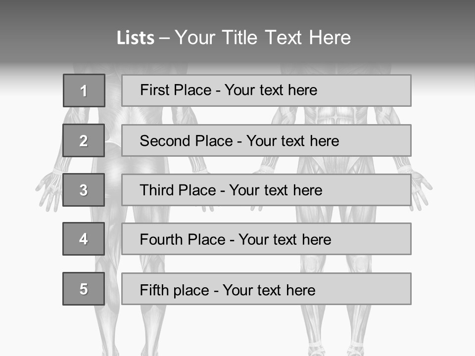 Male Muscles - Pencil Drawing Style - 3D Render - Special Shaders Were Used During The Rendering Process To Create The Appearance Of A Pencil Drawing. PowerPoint Template