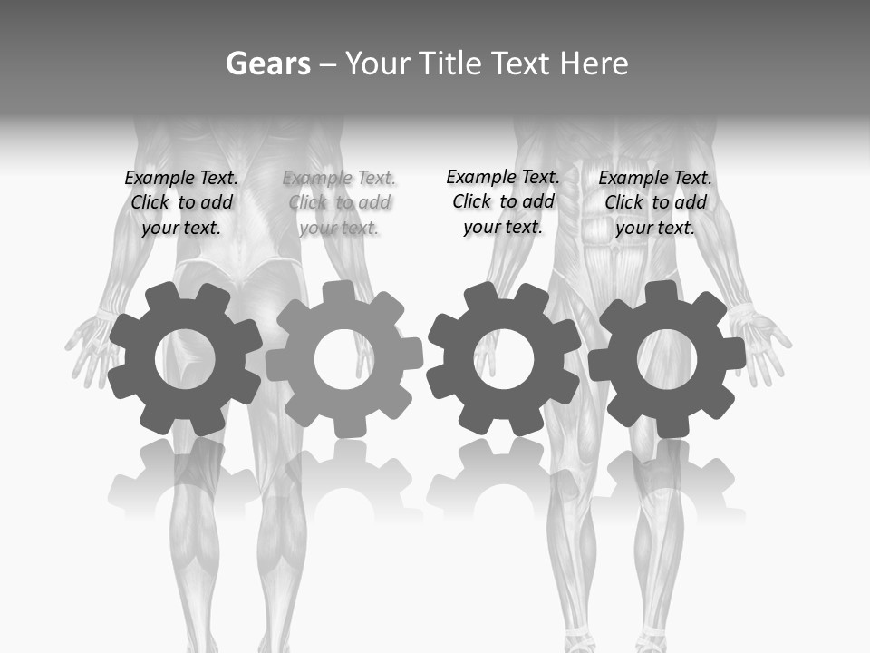 Male Muscles - Pencil Drawing Style - 3D Render - Special Shaders Were Used During The Rendering Process To Create The Appearance Of A Pencil Drawing. PowerPoint Template