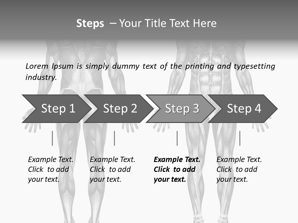 Male Muscles - Pencil Drawing Style - 3D Render - Special Shaders Were Used During The Rendering Process To Create The Appearance Of A Pencil Drawing. PowerPoint Template