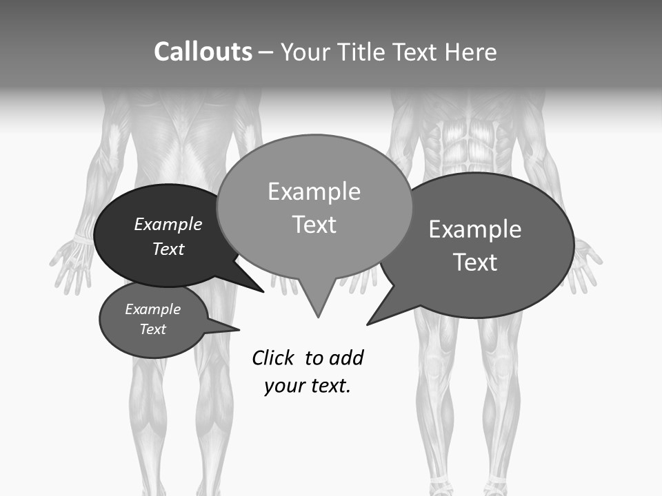 Male Muscles - Pencil Drawing Style - 3D Render - Special Shaders Were Used During The Rendering Process To Create The Appearance Of A Pencil Drawing. PowerPoint Template