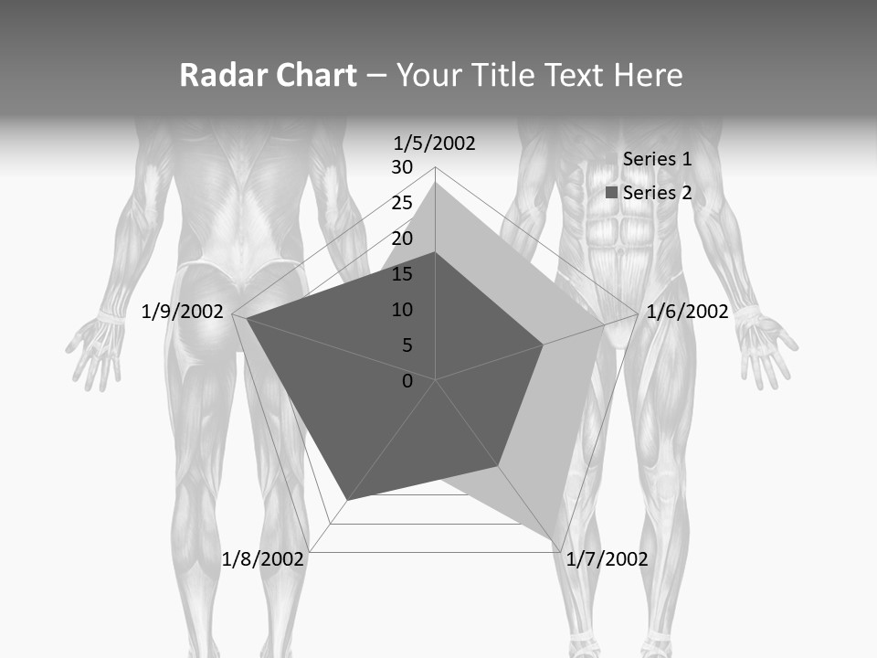 Male Muscles - Pencil Drawing Style - 3D Render - Special Shaders Were Used During The Rendering Process To Create The Appearance Of A Pencil Drawing. PowerPoint Template