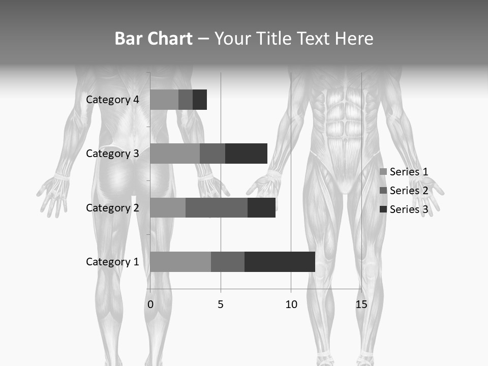 Male Muscles - Pencil Drawing Style - 3D Render - Special Shaders Were Used During The Rendering Process To Create The Appearance Of A Pencil Drawing. PowerPoint Template