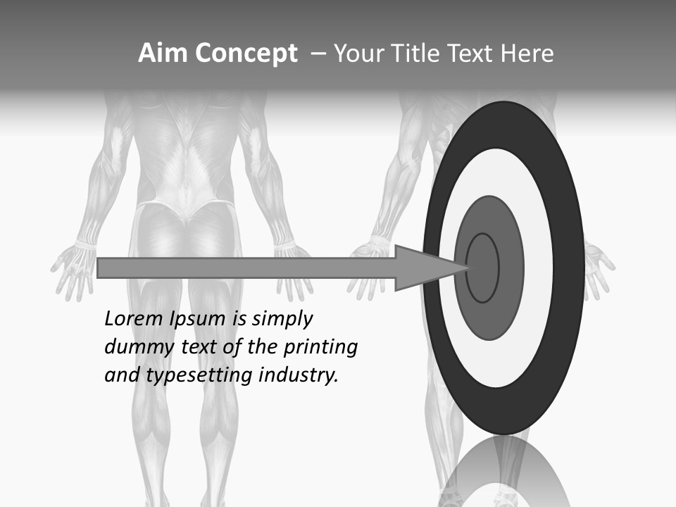 Male Muscles - Pencil Drawing Style - 3D Render - Special Shaders Were Used During The Rendering Process To Create The Appearance Of A Pencil Drawing. PowerPoint Template