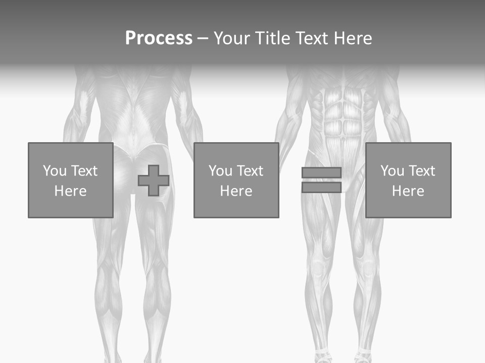 Male Muscles - Pencil Drawing Style - 3D Render - Special Shaders Were Used During The Rendering Process To Create The Appearance Of A Pencil Drawing. PowerPoint Template