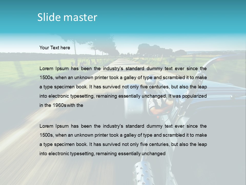 Driving A Sports-Car On A Road PowerPoint Template