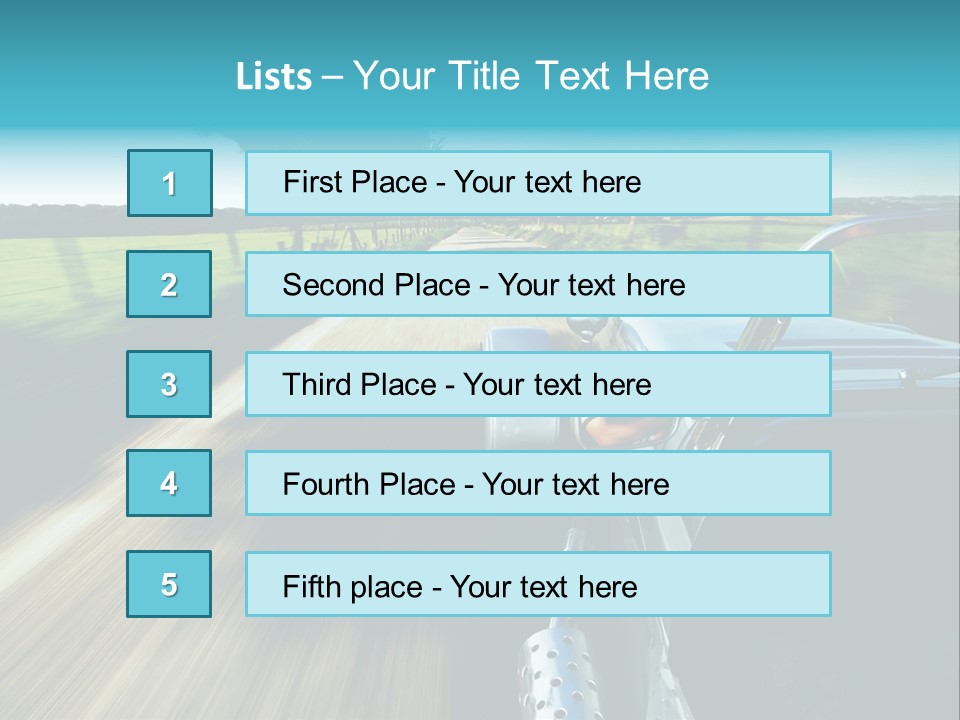 Driving A Sports-Car On A Road PowerPoint Template