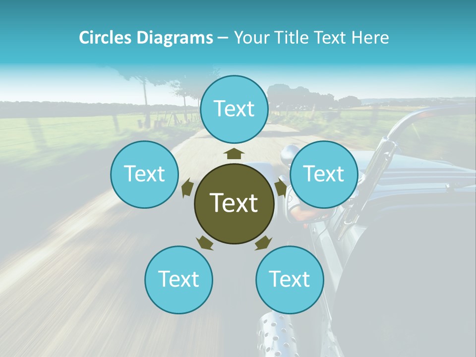 Driving A Sports-Car On A Road PowerPoint Template