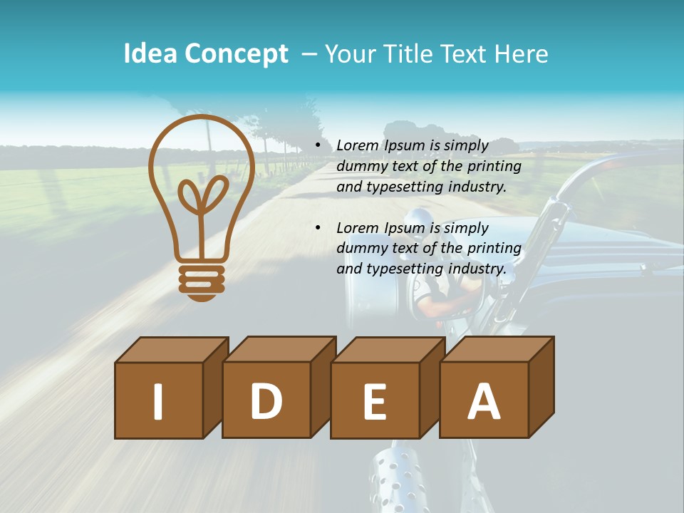 Driving A Sports-Car On A Road PowerPoint Template