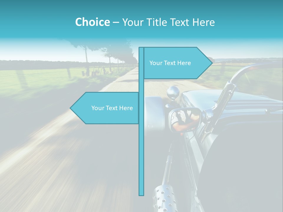 Driving A Sports-Car On A Road PowerPoint Template
