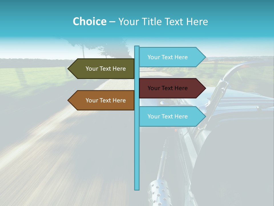 Driving A Sports-Car On A Road PowerPoint Template