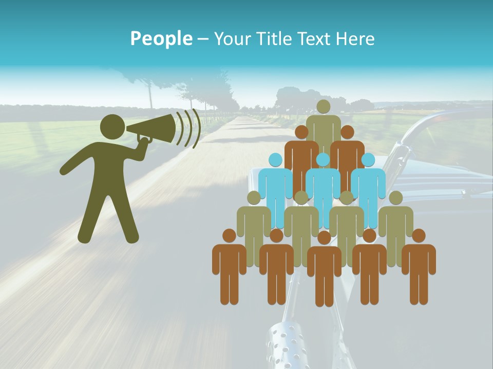 Driving A Sports-Car On A Road PowerPoint Template