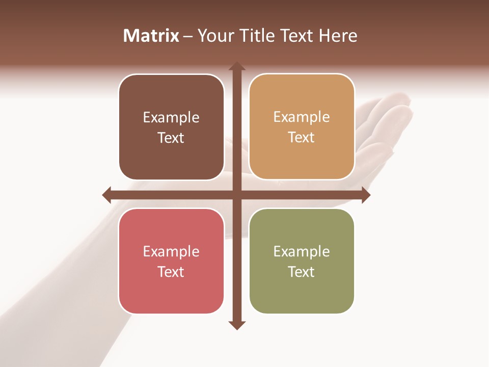 An Open Palm In Gesture Of Pleading Or Requesting, Isolated On White. PowerPoint Template