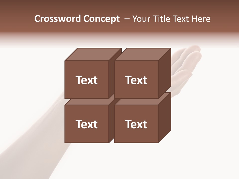 An Open Palm In Gesture Of Pleading Or Requesting, Isolated On White. PowerPoint Template