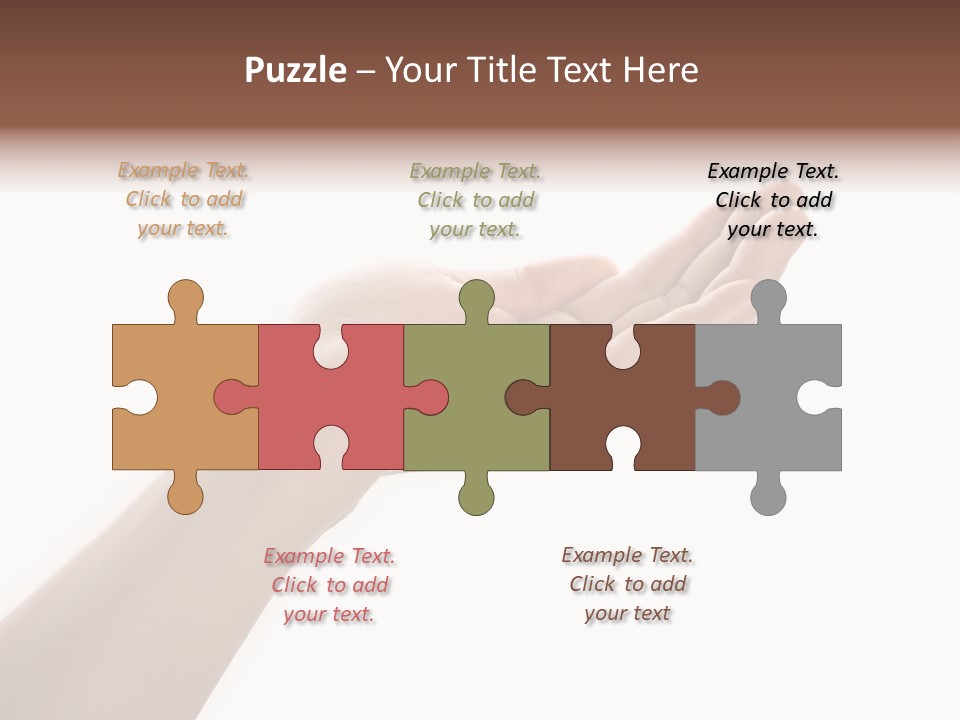 An Open Palm In Gesture Of Pleading Or Requesting, Isolated On White. PowerPoint Template