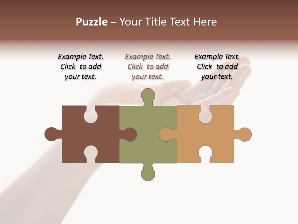 An Open Palm In Gesture Of Pleading Or Requesting, Isolated On White. PowerPoint Template