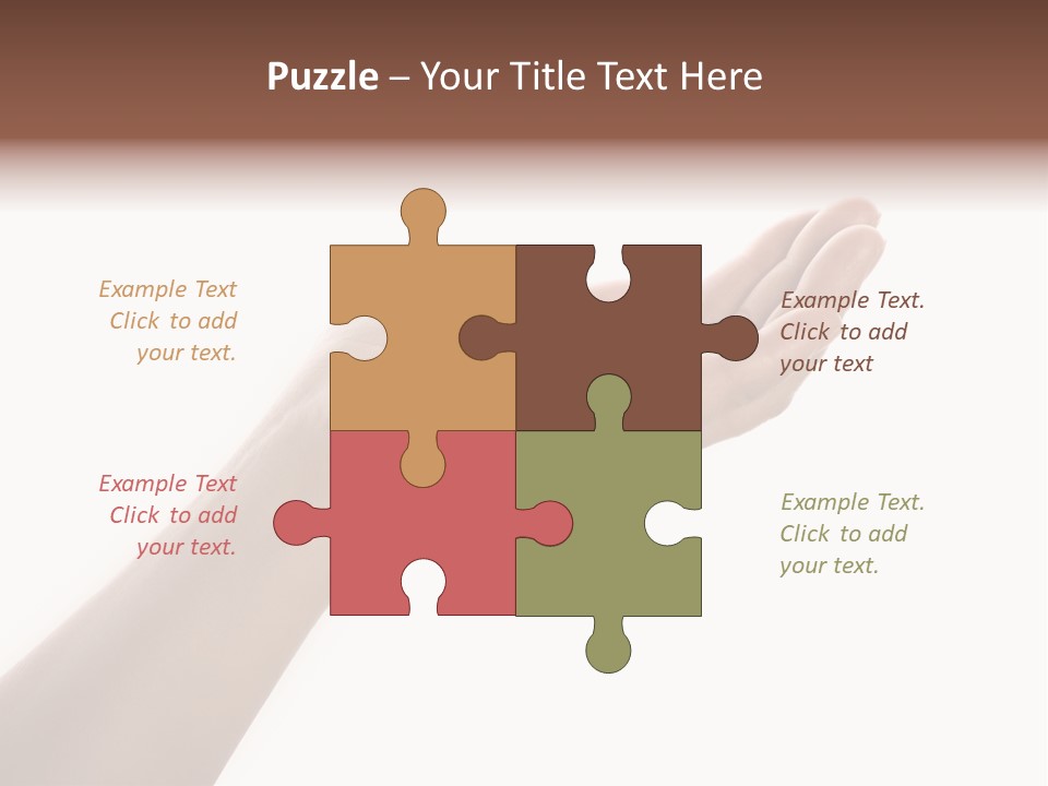 An Open Palm In Gesture Of Pleading Or Requesting, Isolated On White. PowerPoint Template