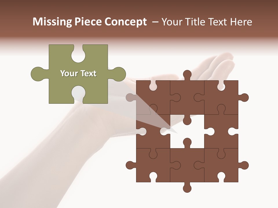 An Open Palm In Gesture Of Pleading Or Requesting, Isolated On White. PowerPoint Template