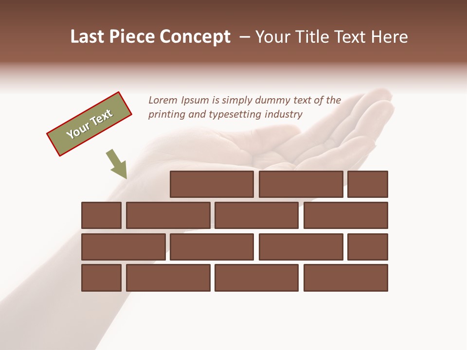 An Open Palm In Gesture Of Pleading Or Requesting, Isolated On White. PowerPoint Template