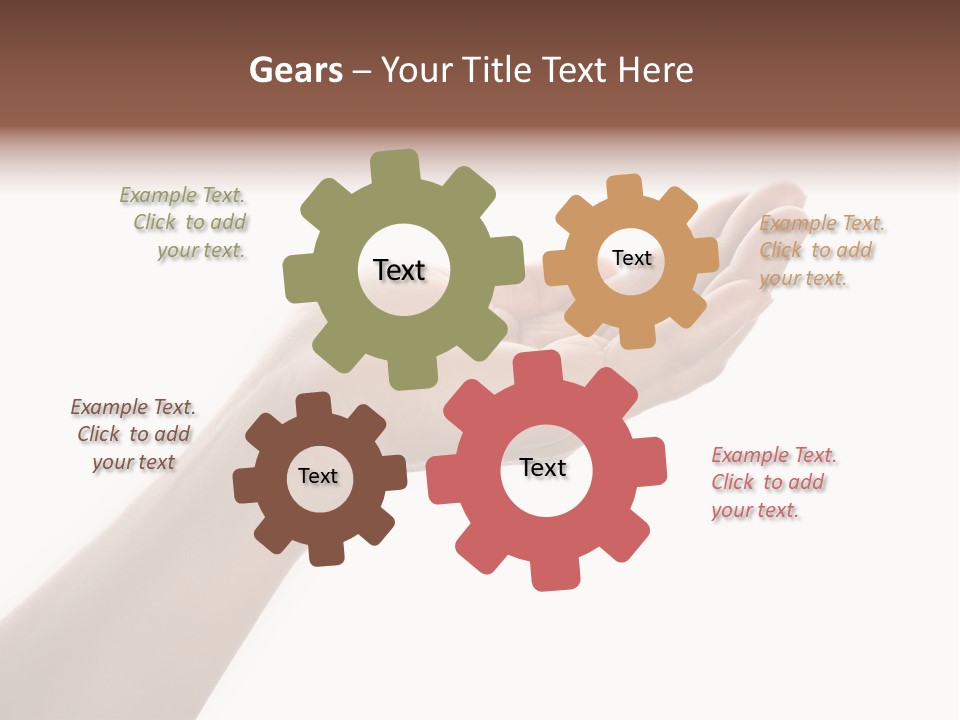 An Open Palm In Gesture Of Pleading Or Requesting, Isolated On White. PowerPoint Template