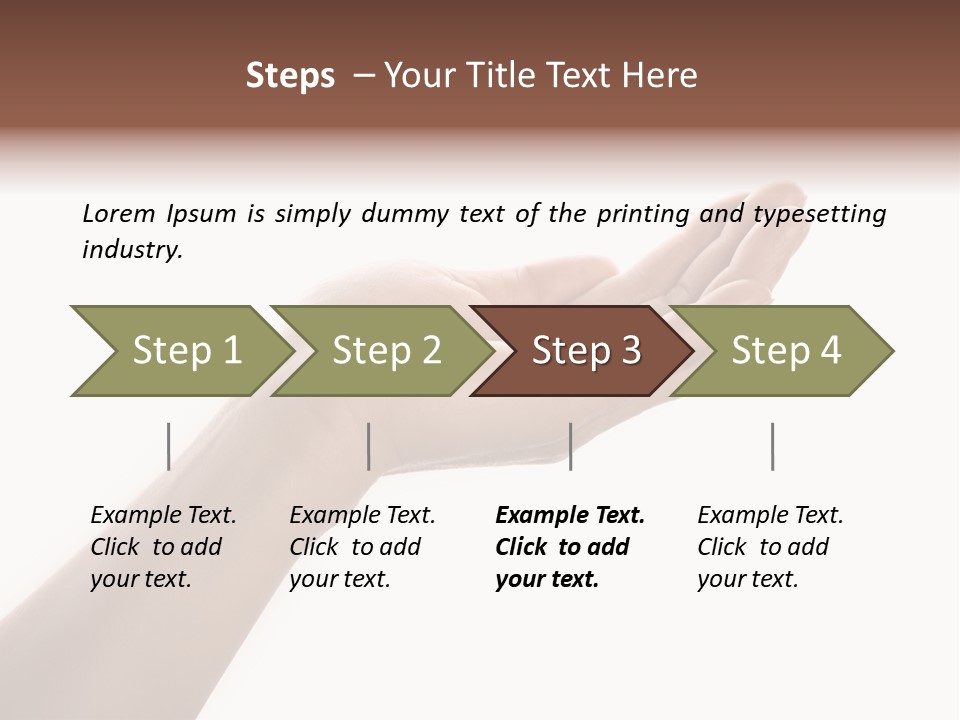 An Open Palm In Gesture Of Pleading Or Requesting, Isolated On White. PowerPoint Template