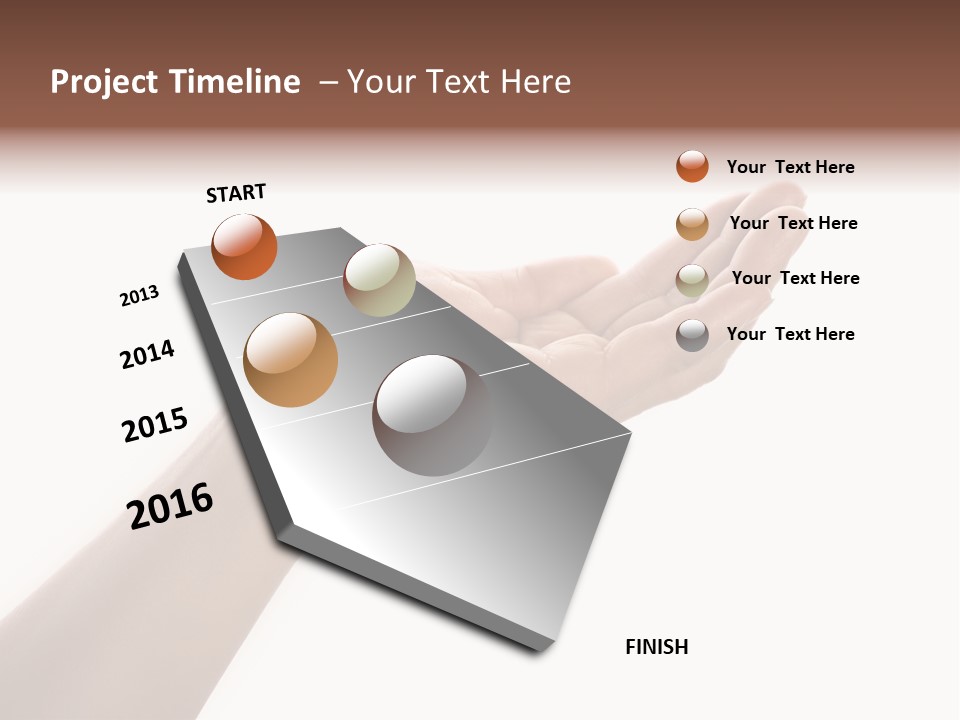 An Open Palm In Gesture Of Pleading Or Requesting, Isolated On White. PowerPoint Template