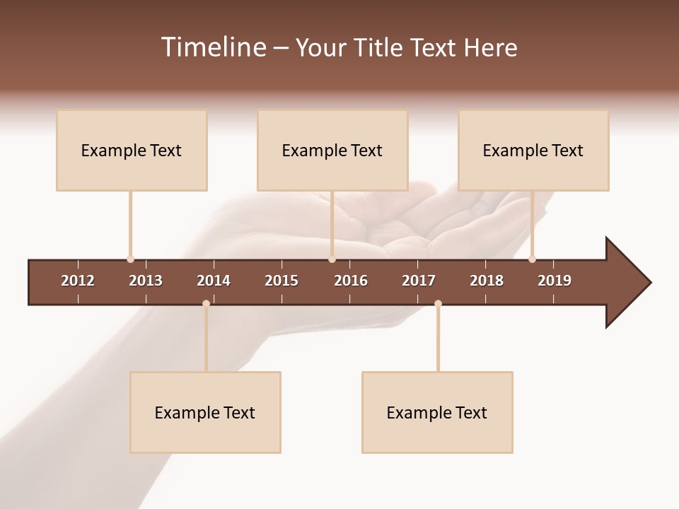 An Open Palm In Gesture Of Pleading Or Requesting, Isolated On White. PowerPoint Template