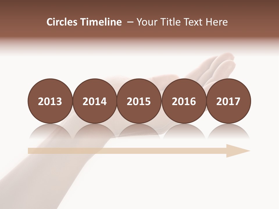 An Open Palm In Gesture Of Pleading Or Requesting, Isolated On White. PowerPoint Template