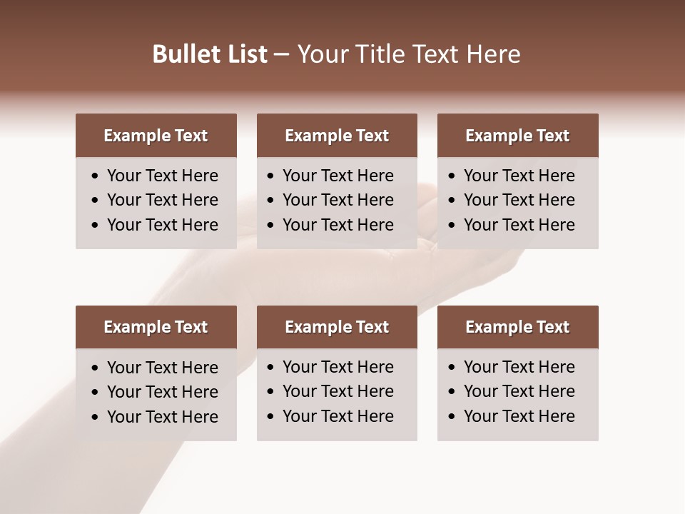 An Open Palm In Gesture Of Pleading Or Requesting, Isolated On White. PowerPoint Template