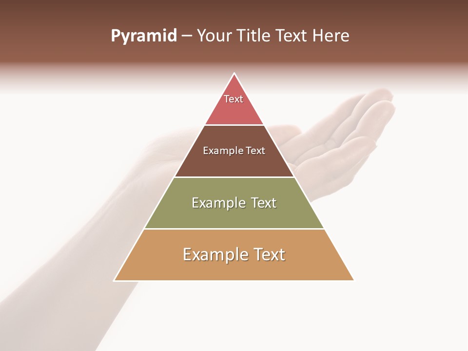 An Open Palm In Gesture Of Pleading Or Requesting, Isolated On White. PowerPoint Template