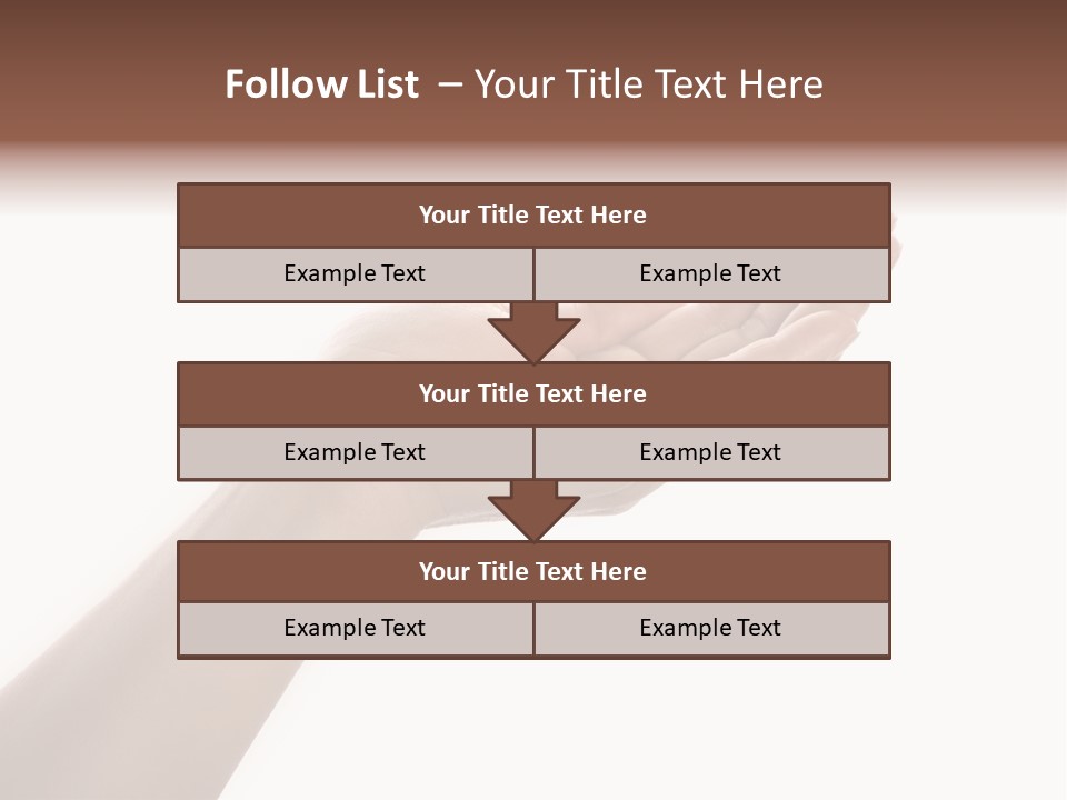 An Open Palm In Gesture Of Pleading Or Requesting, Isolated On White. PowerPoint Template