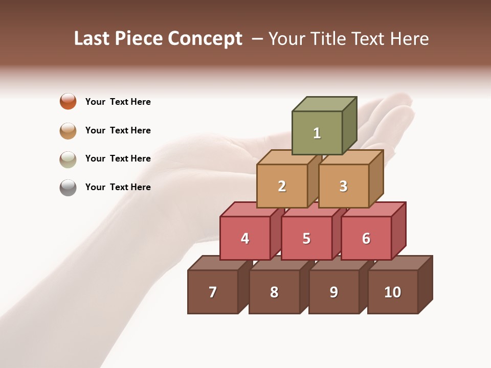 An Open Palm In Gesture Of Pleading Or Requesting, Isolated On White. PowerPoint Template