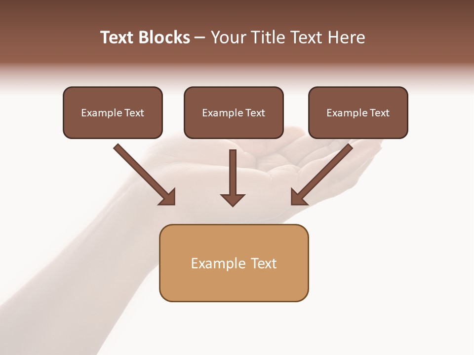 An Open Palm In Gesture Of Pleading Or Requesting, Isolated On White. PowerPoint Template