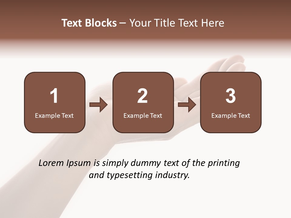 An Open Palm In Gesture Of Pleading Or Requesting, Isolated On White. PowerPoint Template