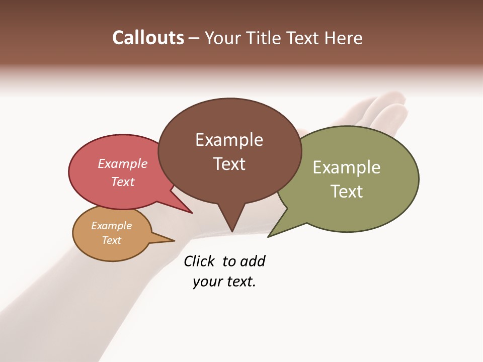 An Open Palm In Gesture Of Pleading Or Requesting, Isolated On White. PowerPoint Template