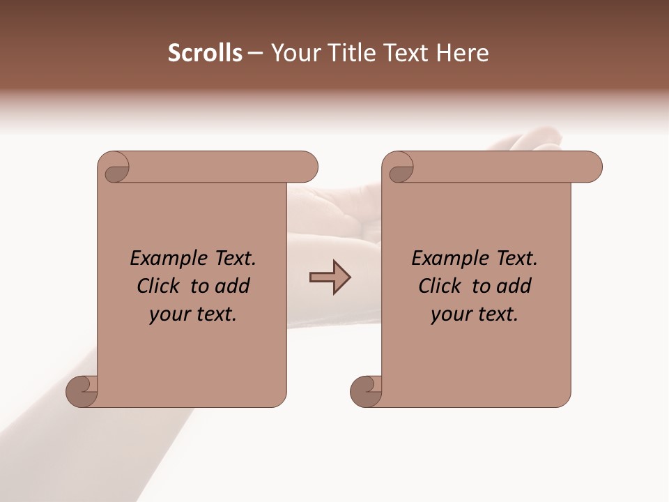 An Open Palm In Gesture Of Pleading Or Requesting, Isolated On White. PowerPoint Template