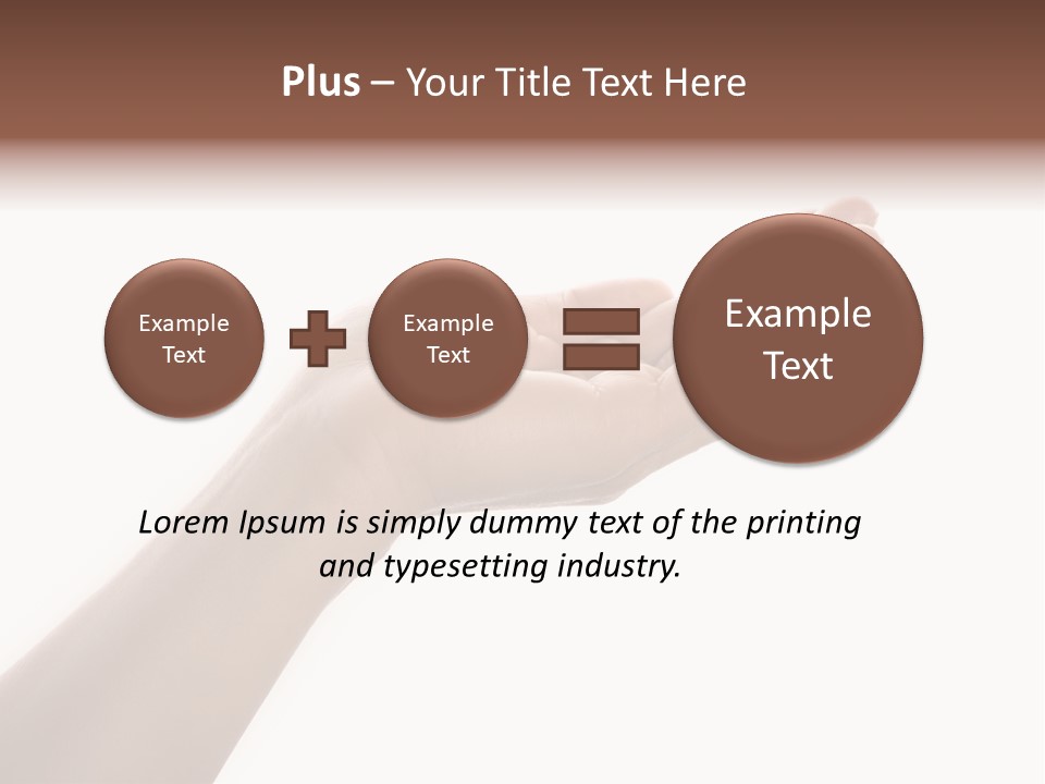An Open Palm In Gesture Of Pleading Or Requesting, Isolated On White. PowerPoint Template