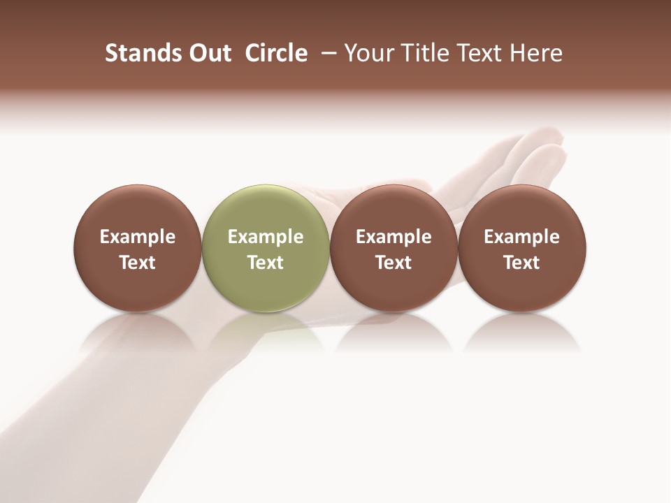 An Open Palm In Gesture Of Pleading Or Requesting, Isolated On White. PowerPoint Template