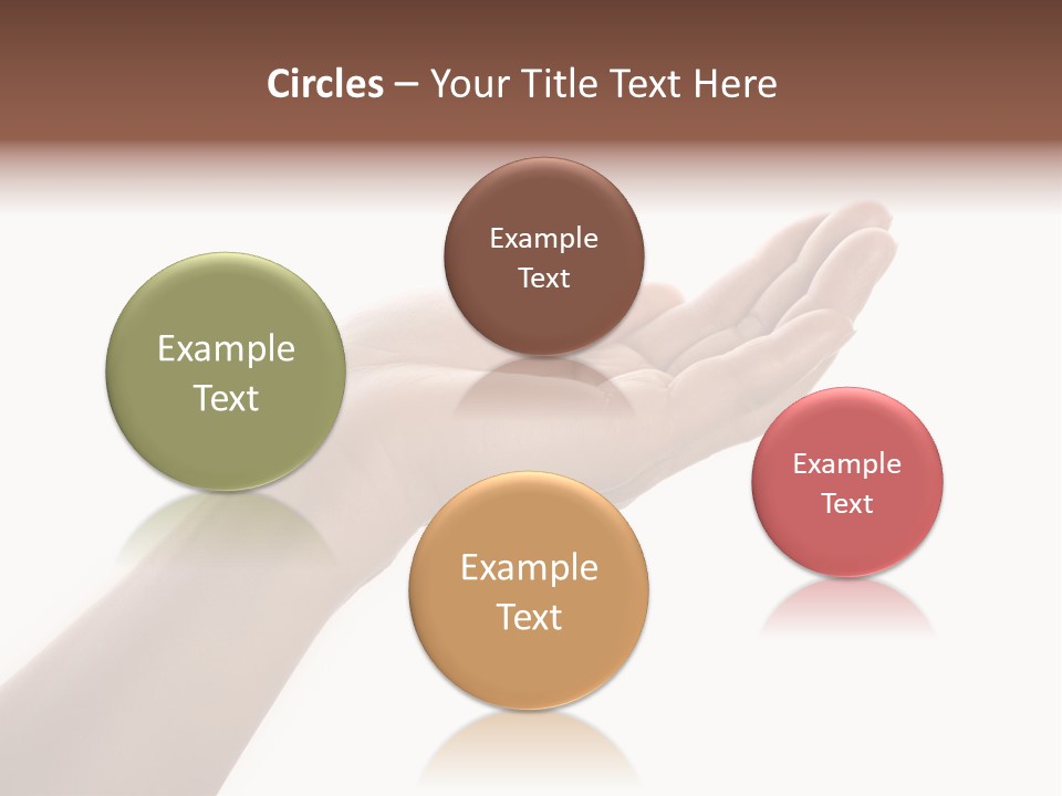 An Open Palm In Gesture Of Pleading Or Requesting, Isolated On White. PowerPoint Template